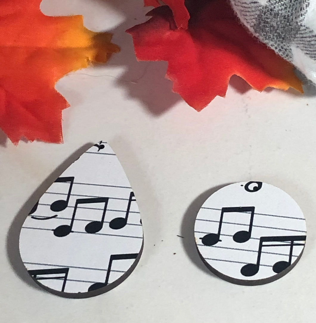 Music Cowboy Dangle earrings Double sided Wood Jewelry findings, connectors, blanks, earring making, earring components, earring parts, earring piece