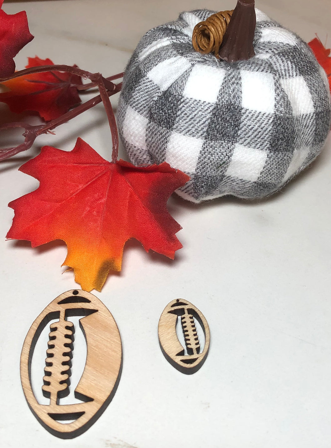 Football Earrings Fall Wood Jewelry findings, connectors, blanks, earring making, earring components, earring parts, earring pieces