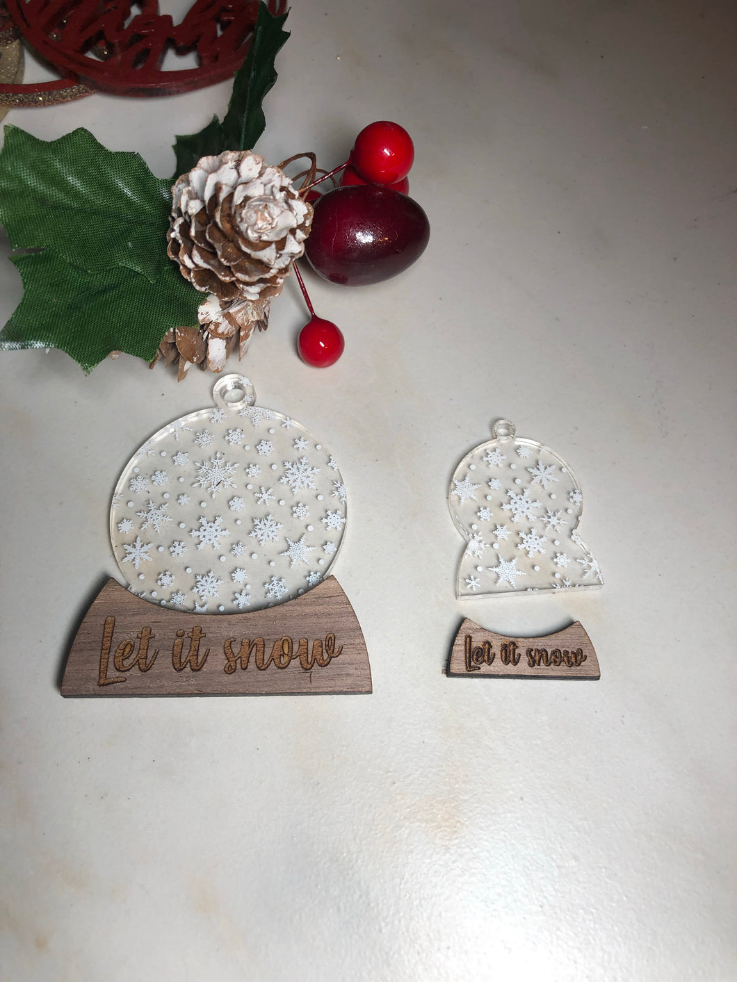 Christmas Snow Globe Ornament or Earrings Jewelry findings, connectors, blanks, earring making, earring components, earring parts, earring pieces