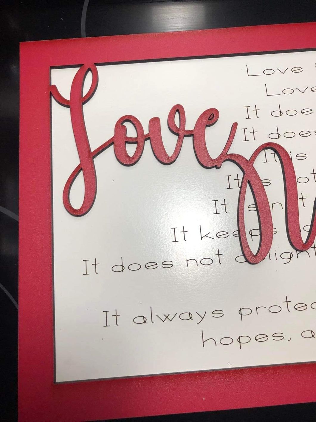 Love Never Fails Sign Christian Sign Valentines