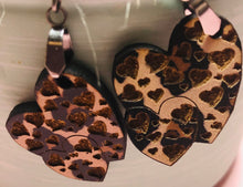 Load image into Gallery viewer, Valentines Heart Earrings Wood , Parts, Connectors
