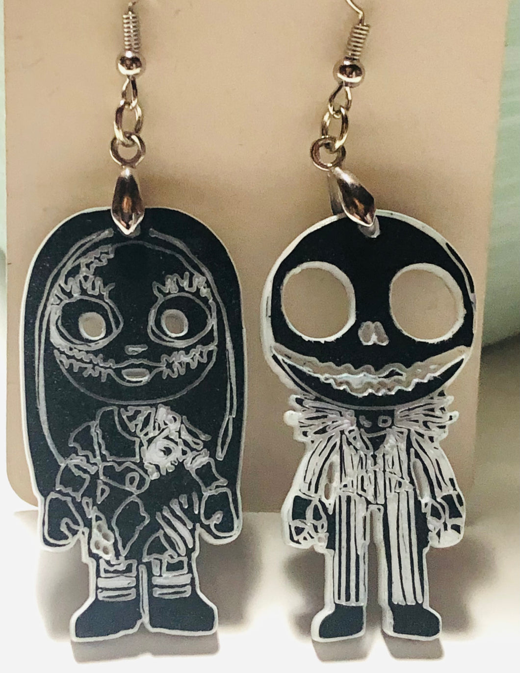 Halloween Jack & Sally Acrylic Earrings