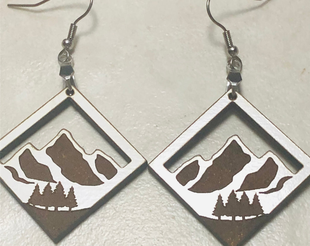 Finished Snowy Mountains Earrings Jewelry findings, stud, blanks, earring making, earring components, earring parts, earring pieces