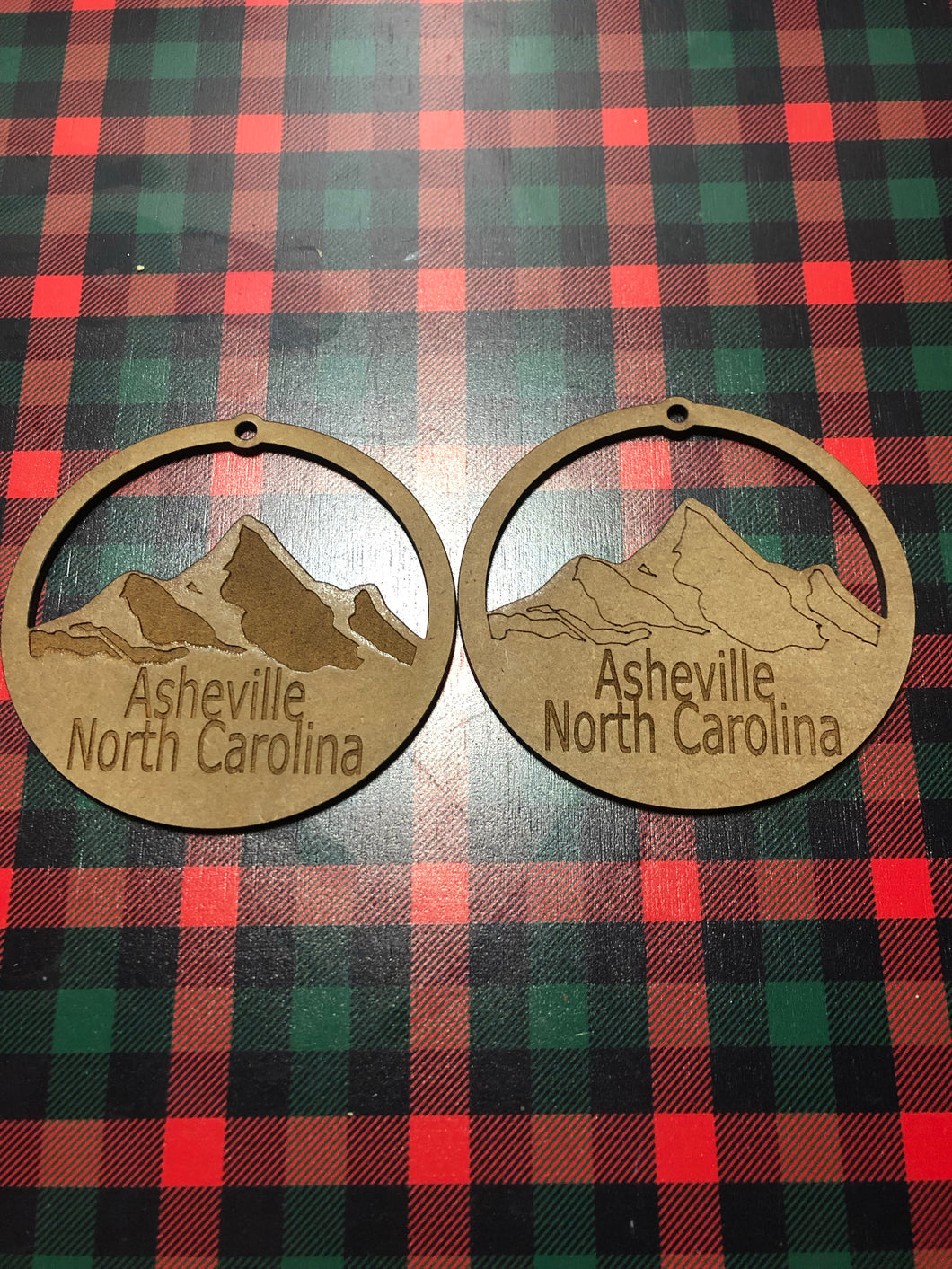 Asheville Christmas Ornament Wood