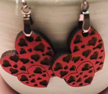 Load image into Gallery viewer, Valentines Heart Earrings Wood , Parts, Connectors
